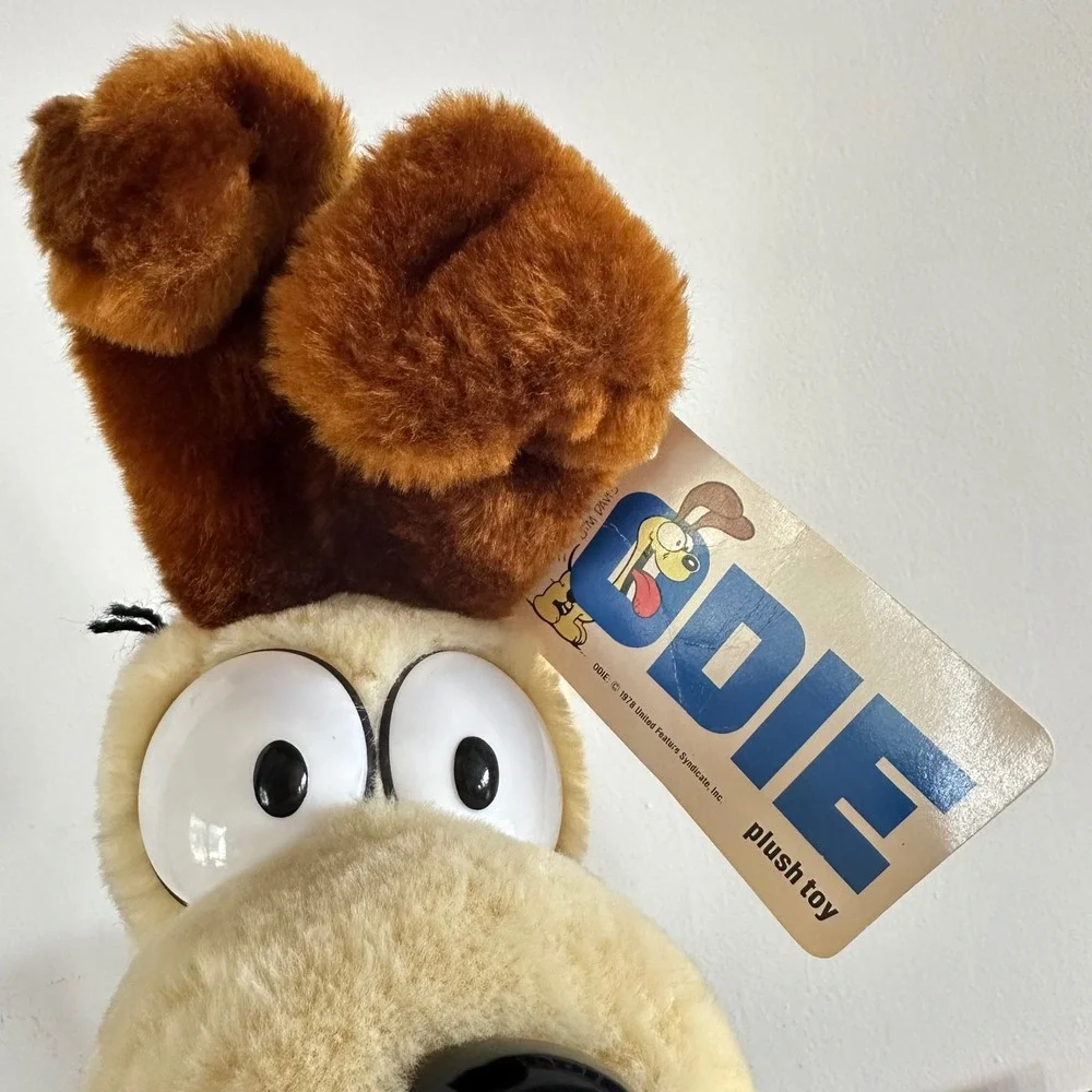 VTG Dakin Odie Plush Toy Garfield Fun Farm 1983 Stuffed Animal Dog with Tags